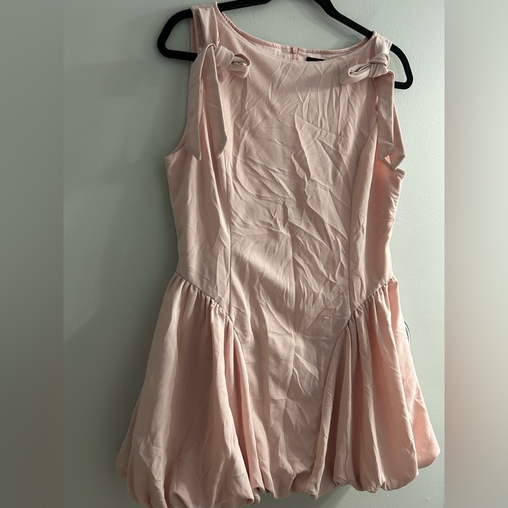 NWT cider bubble hem drop waist mini dress pink - Picture 3 of 8